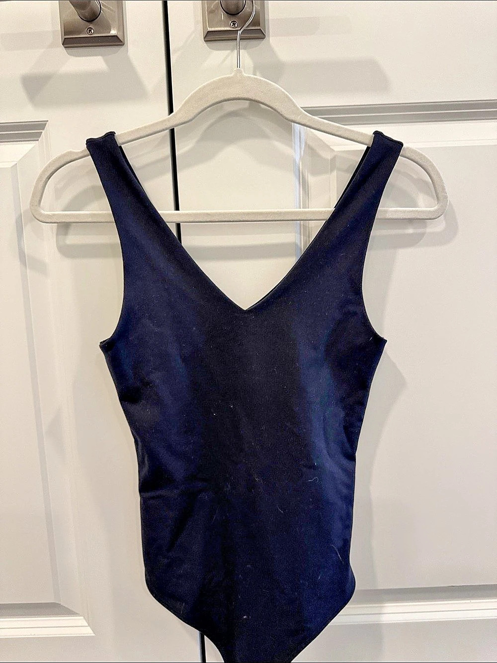 Abercrombie & Fitch Soft & All Collection V-Neck Bodysuit V-Neck Black XS